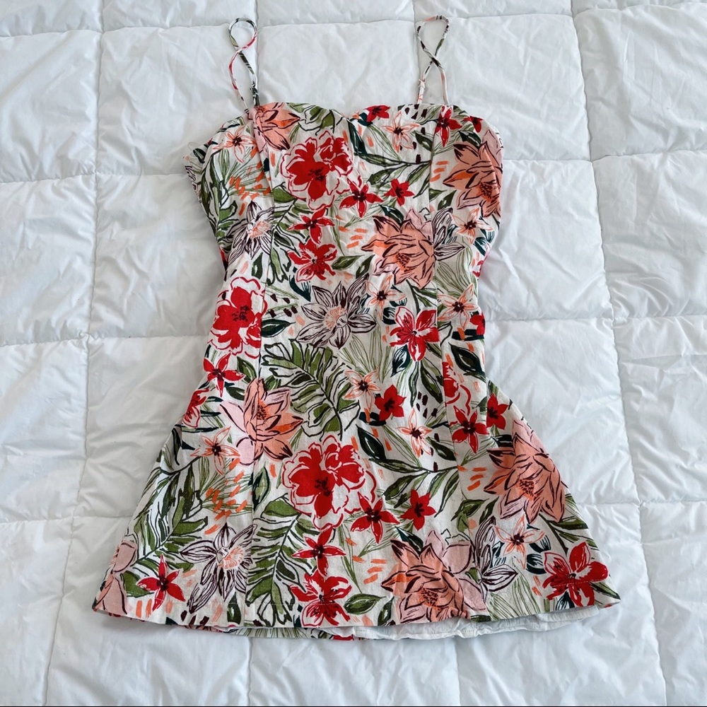 Farrow Floral Linen Shift Dress